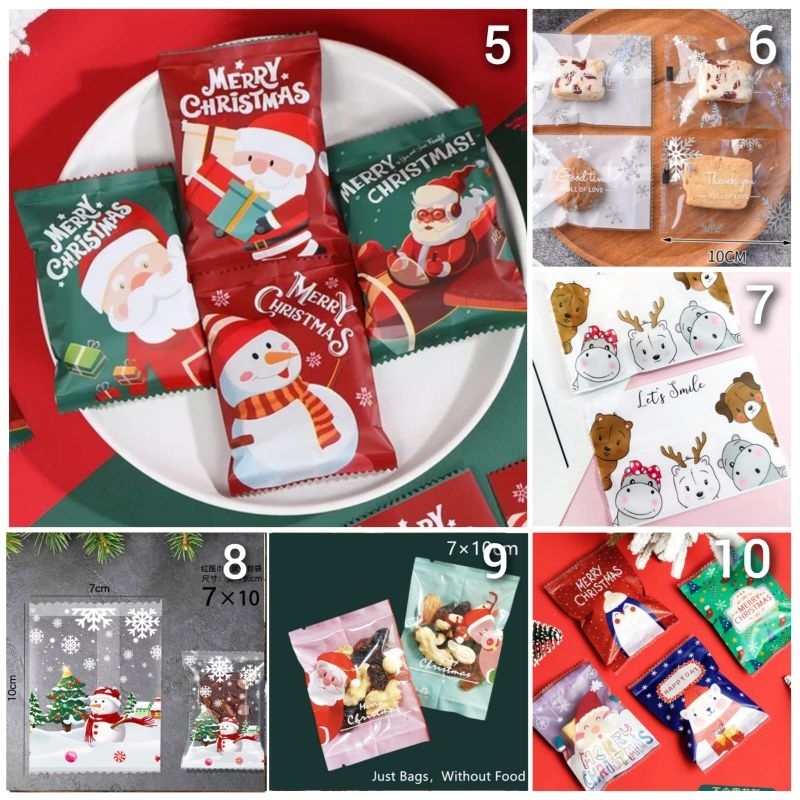 

100pcs (PC22)Plastik segel/Cookie natal/christmas