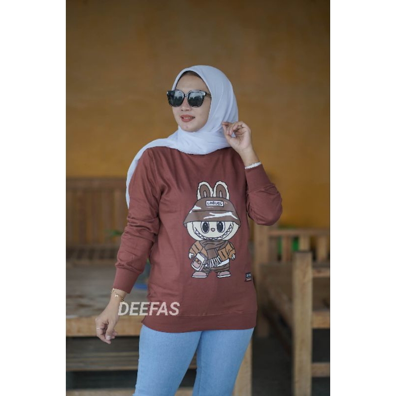 KAOS OBLONG DEWASA TERBARU DEEFAS ORIGINAL MOTIF KAOS OBLONG SABLON LABUBU TRENDING