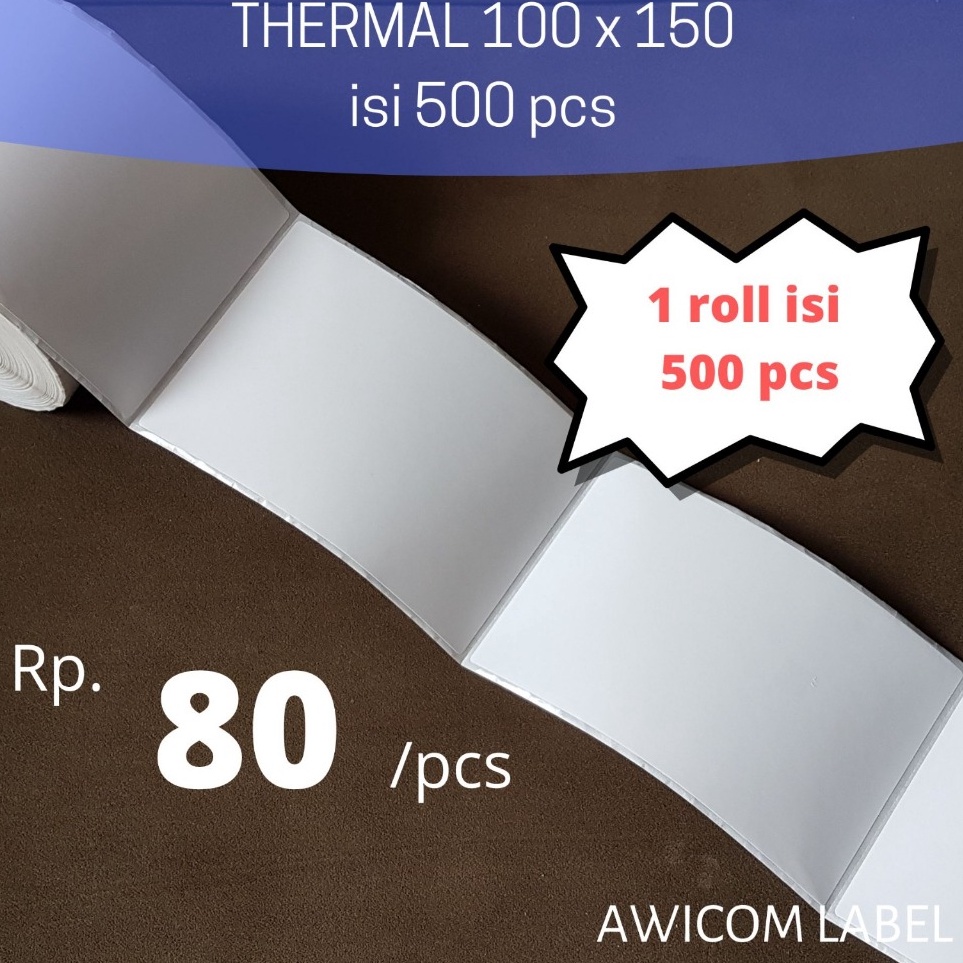 

KODE G44H Label Barde Direct Thermal 1 X 15 mm 1x15 4x6 isi 5pcs ukuran A6