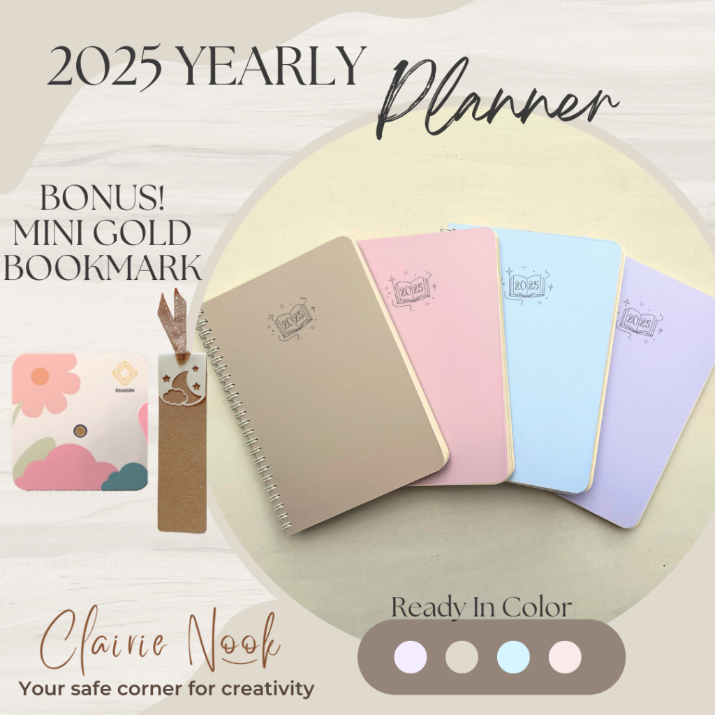 

Clairie Nook Yearly Planner 2025 / Jurnal / Journaling Diary Planner / Yearly Journal – Custom Nama