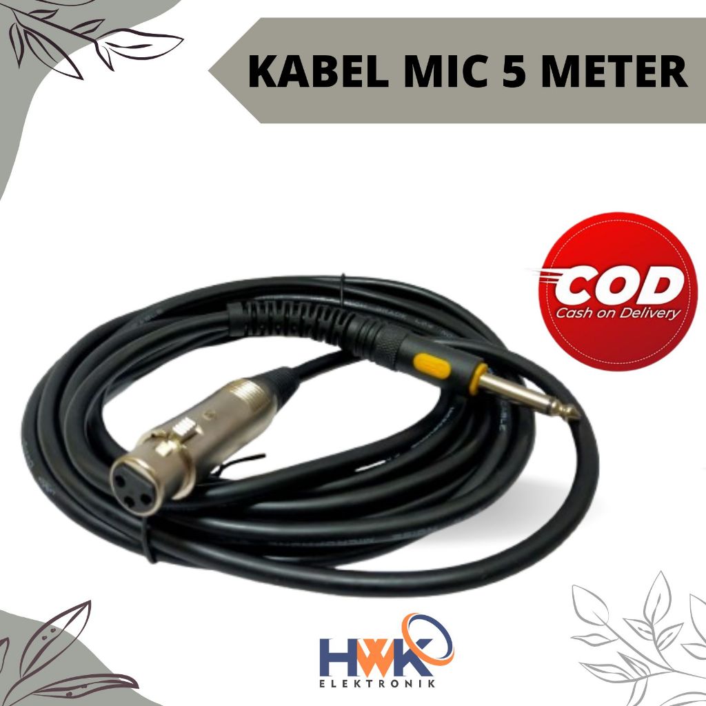 Kabel Mic microphone panjang 5 meter kualitas terbaik