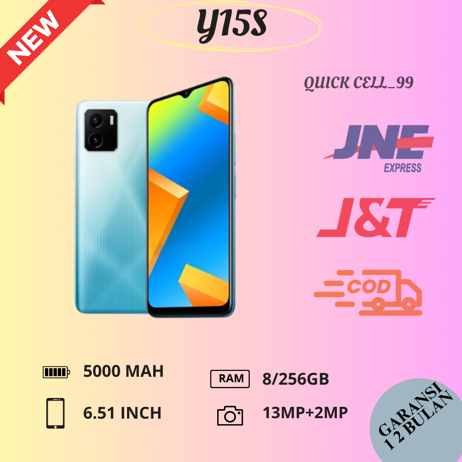 VIVO Y15S RAM 8/256GB FULLSET GARANSI 12 BULAN