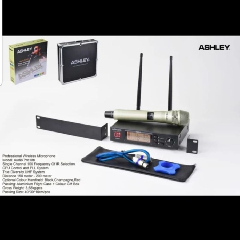 mic wireless Ashley audio Pro 188 original ashley pro188
