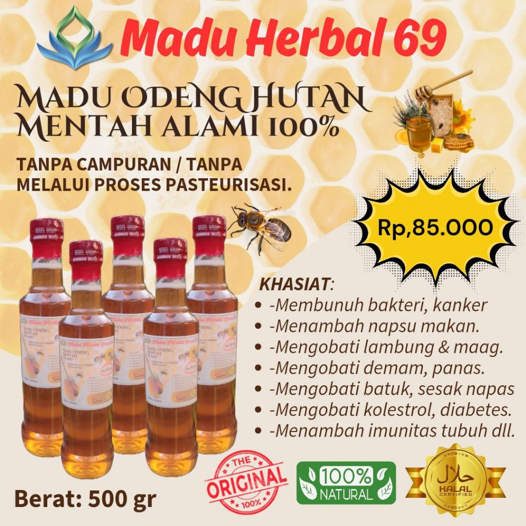 

PROMO: Madu Herbal69, Madu Asli Odeng Baduy 500gr, Madu hutan asli alami tanpa campuran