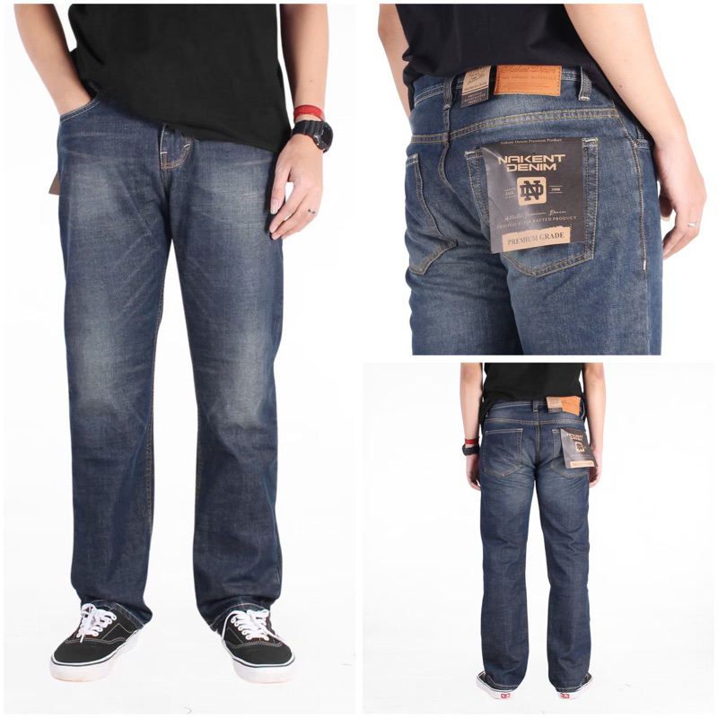 Celana Denim Baggy Jeans Pria - Celana Denim Washed Reguler Fit - Baggy Jeans Long Pants