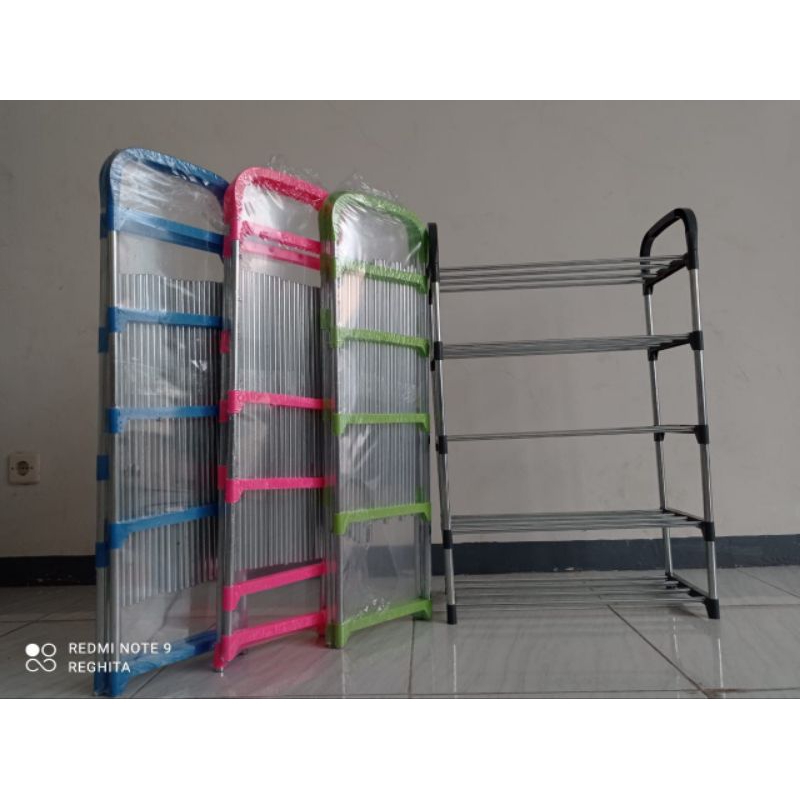 *Rak sepatu stenlis jumbo warna susun 5