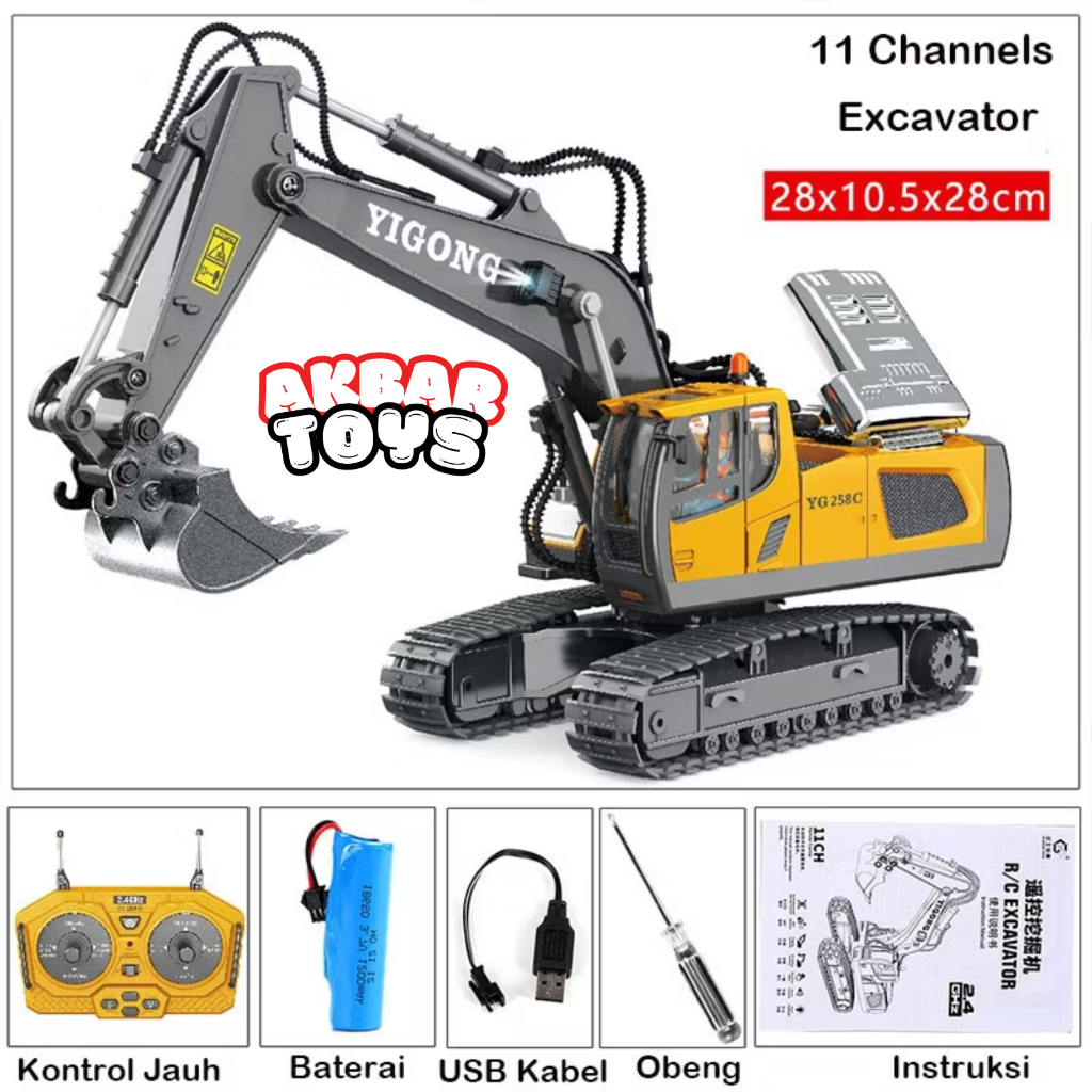 Eskavator RC Eskavator Remote Control 11 Chanel Skala 1:14