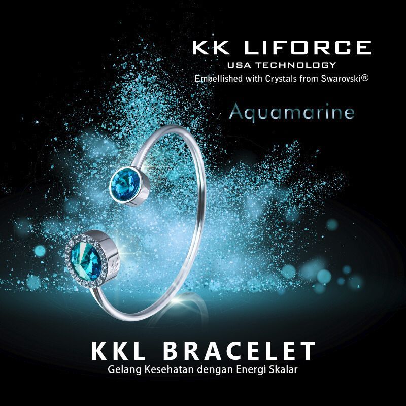 Gelang KK Liforce Aquamarine Bracelet Gelang Anti Radiasi Elektromagnetik