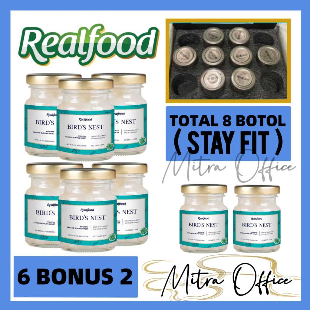 

Realfood Stay Fit 6 Gratis 2 = 8 Jar ( Minuman Sarang Burung Walet ) RO
