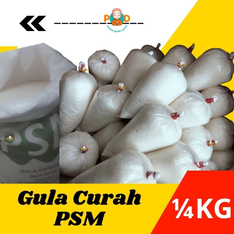 

GULA 1/4 KG KRISTAL PUTIH REPACK PSM CURAH