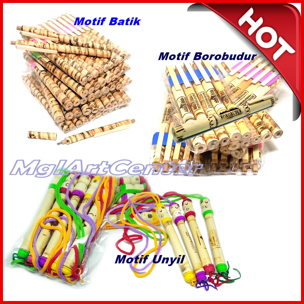 

Satu Kodi - 20 Pcs Ballpoin bambu Batik & Karakter Souvenir Unik