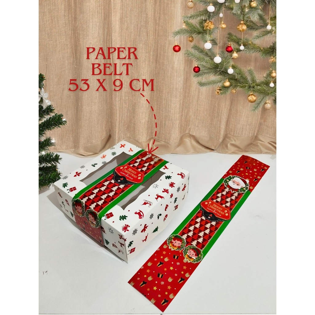 

( 10 PCS ) PAPER BELT NATAL/MERRY CHRISTMAS 9 X 53 CM