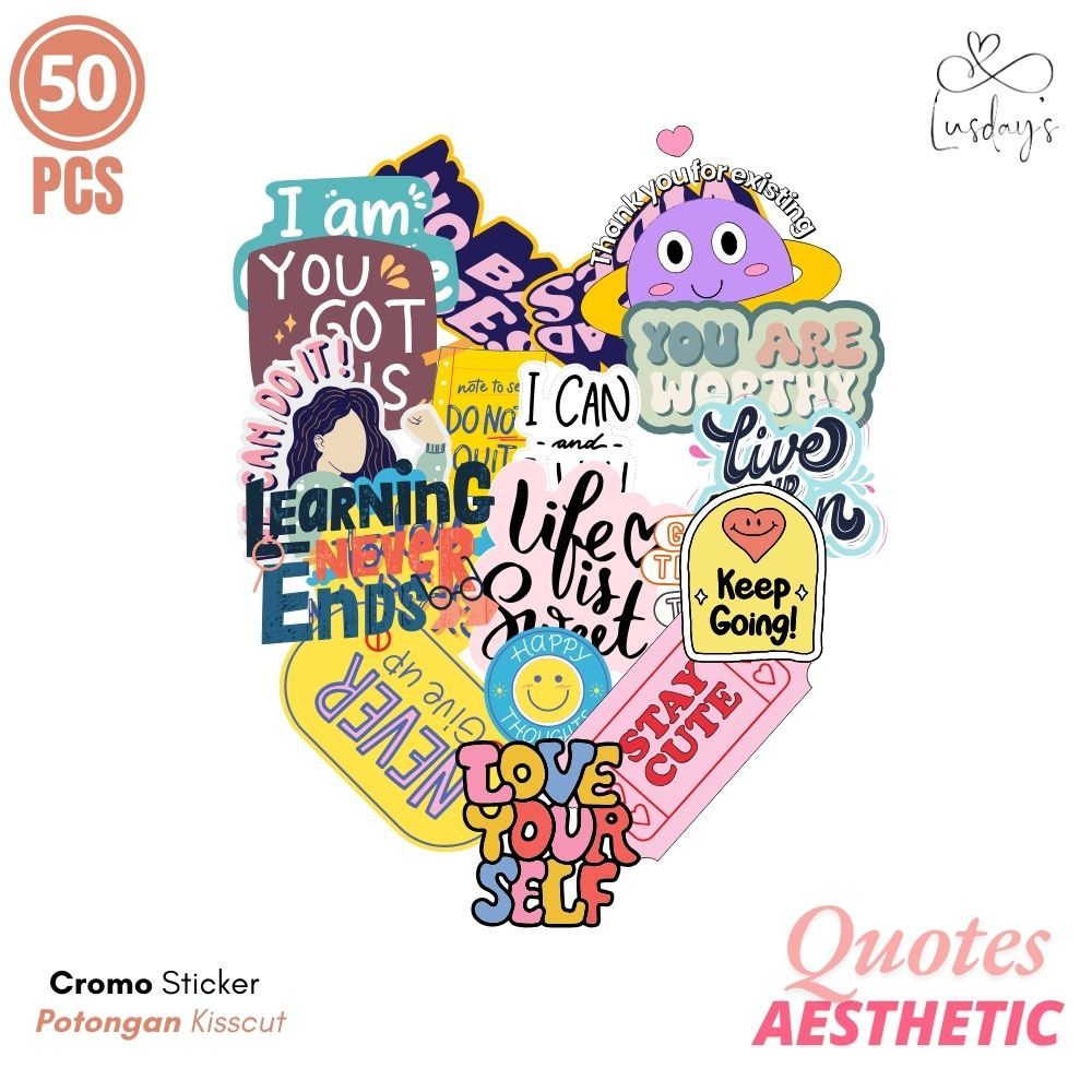 

STIKER Cromo Aesthethic QUOTES Sticker Vinyl Waterproof - Sticker Helm Buku Jurnal Koper Motor Casing HP Laptop