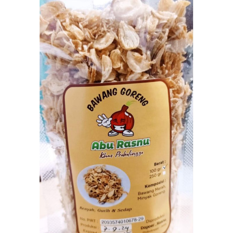 

bawang goreng khas probolinggo asli renyah kemasan 100gram 250gram