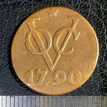 #9.VK. UANG KUNO / KOIN KUNO VOC BELANDA 1 DUIT TAHUN 1790