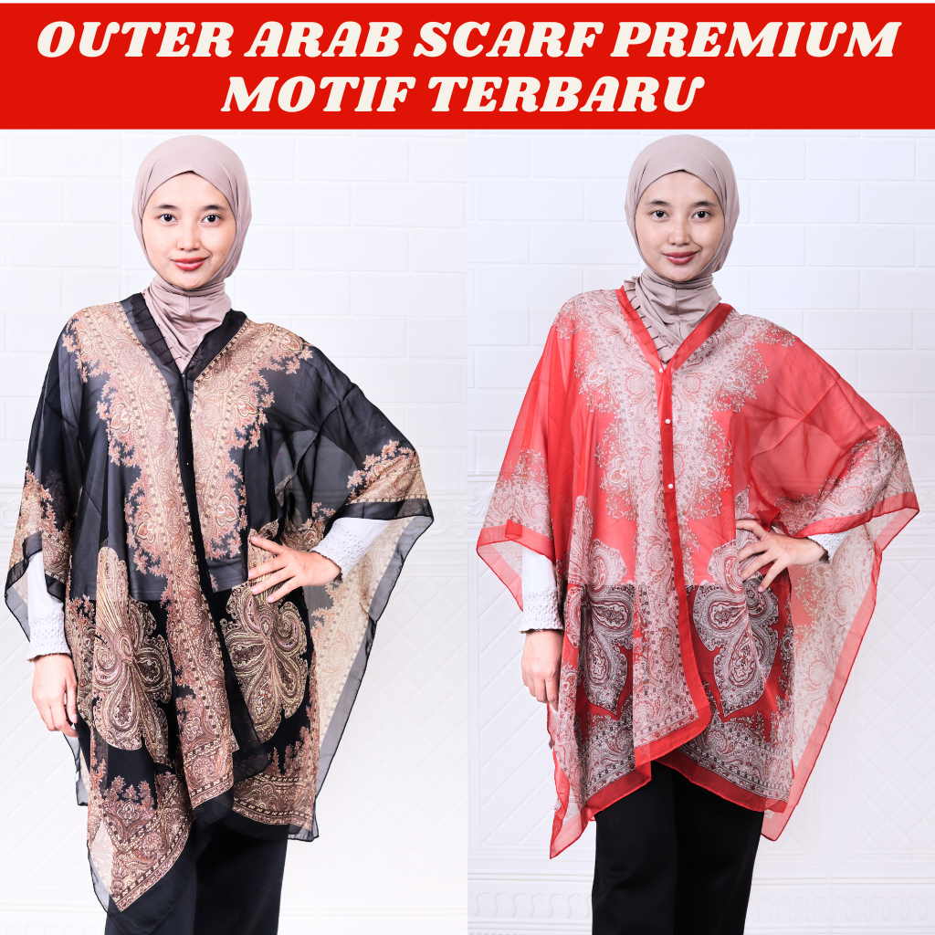 Termurah Outer Scarf Arab Premium Bahan Sifon Baju Luaran Syal Sutera Shawl Wanita Silk Kain