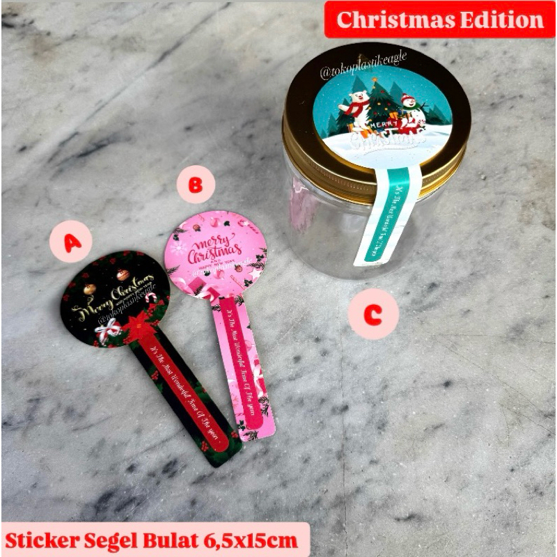 

(isi 10pcs) [CHRISTMAS EDITION] Sticker Natal Segel Bulat uk 6,5x15cm