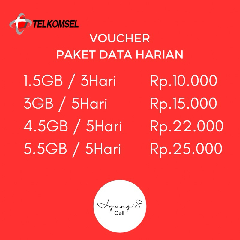 VOUCHER PAKET DATA TELKOMSEL HARIAN