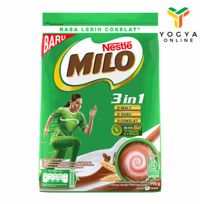 

Minuman Cokelat Milo 3In1 isi 990 Gram