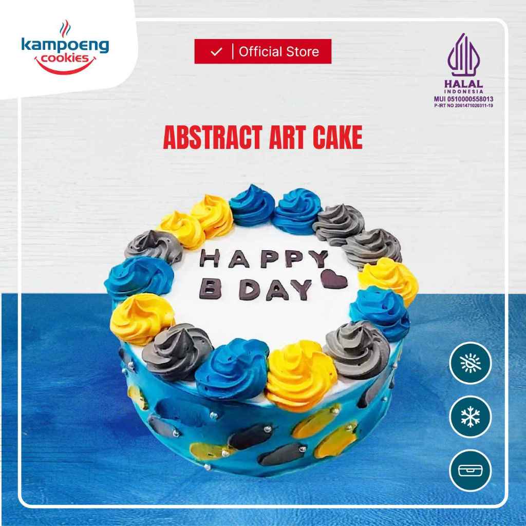

Cake Ulang Tahun Abstract Art Cake Premium diameter 18 cm Kampoeng Cookies