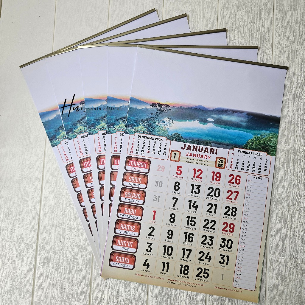 

KALENDER KERJA UKURAN MEDIUM 32 X 48 GAMBAR PEMANDANGAN KERTAS HVS WARNA TAHUN 2025