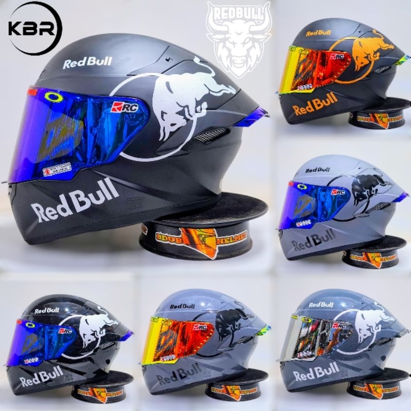 Helm full face TT COURSE | TTC Kbr paket ganteng Red Bull