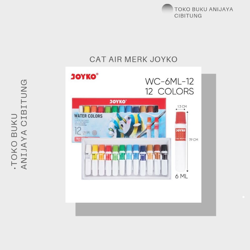 

JOYKO WATER COLORS 12 WARNA UNTUK MELUKIS Stationery Lukisan