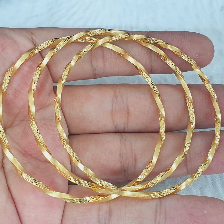 gelang keroncong plintir kuning doff emas 70% 700 70 %