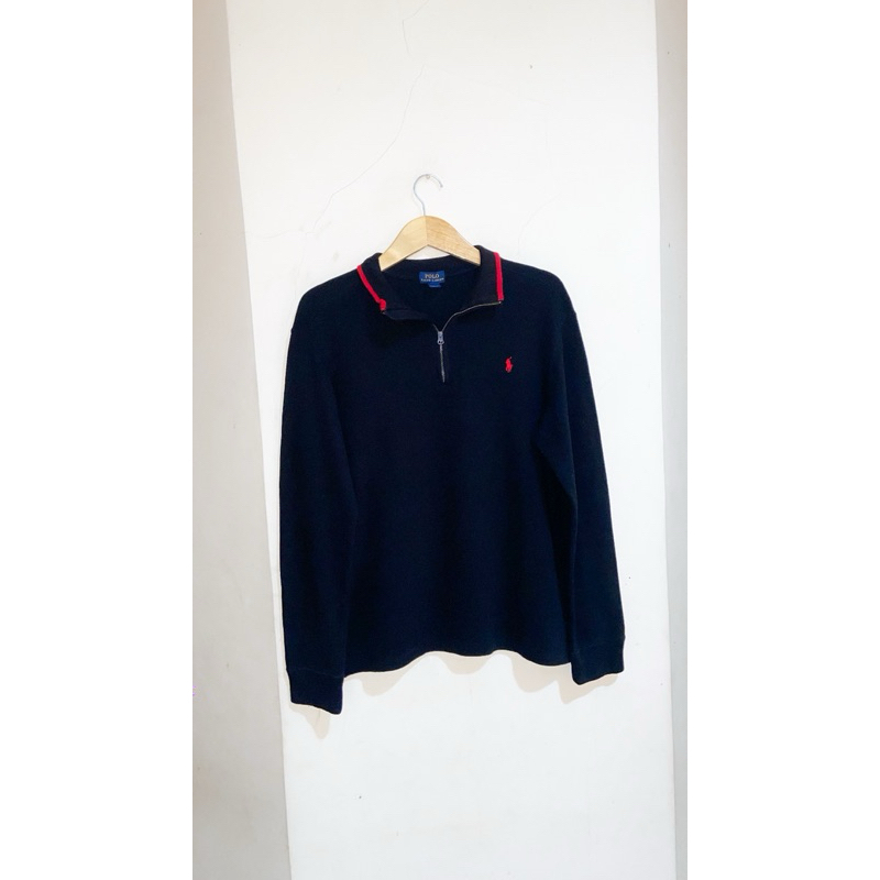 Quarter Zipper Half Zip Polo Ralph Lauren Black List Red