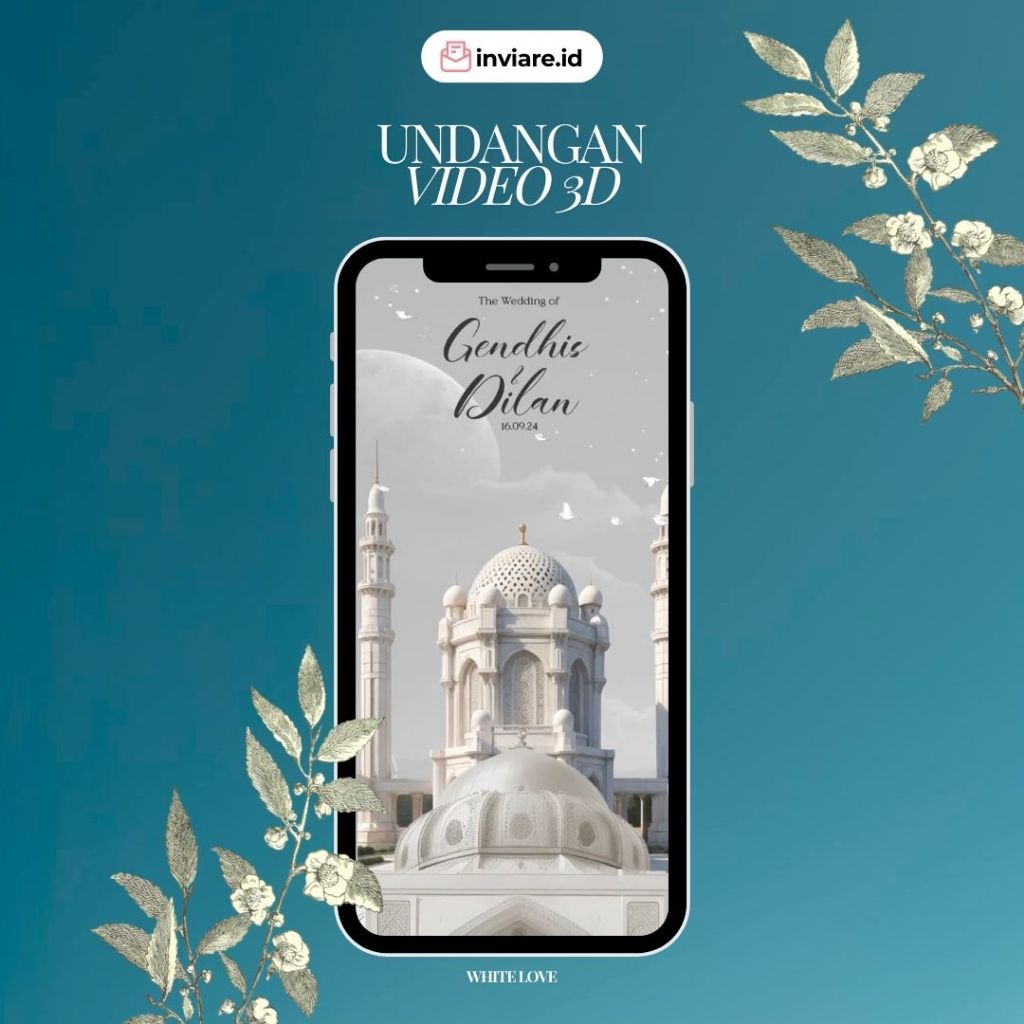 UNDANGAN PERNIKAHAN VIDEO 3D - WHITE LOVE
