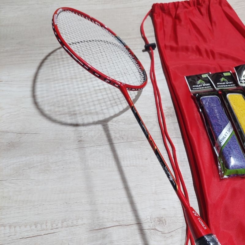 RAKET BULUTANGKIS CARBON DUORA 7 FULLSET SIAP PAKAI