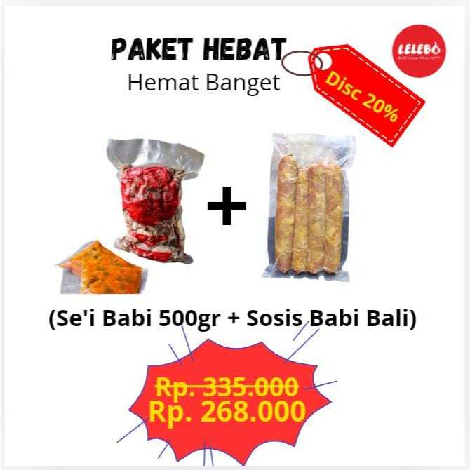 

Lelebo | Paket Hebat Sei Babi 500g + Sosis Babi Bali