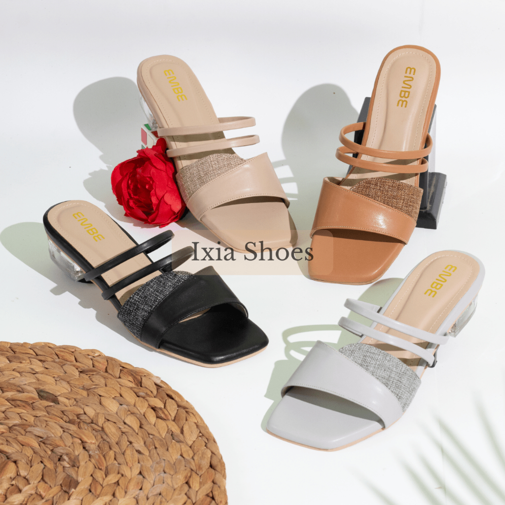 IXIA Ava Sandal heels Kaca Wanita Hak 3 cm