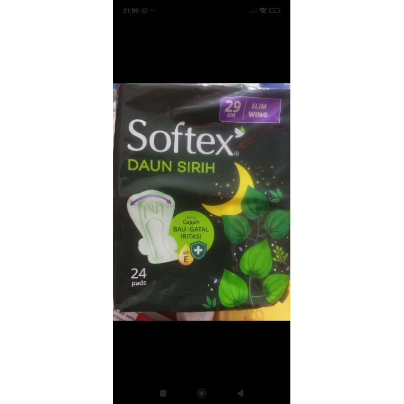 Softex 29 cm isi 24 pcs / softex daun sirih panjang 36 cm isi 18 pcs