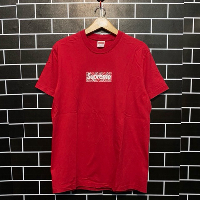 Tshirt Supreme made in USA box logo bandana kaos Supreme red