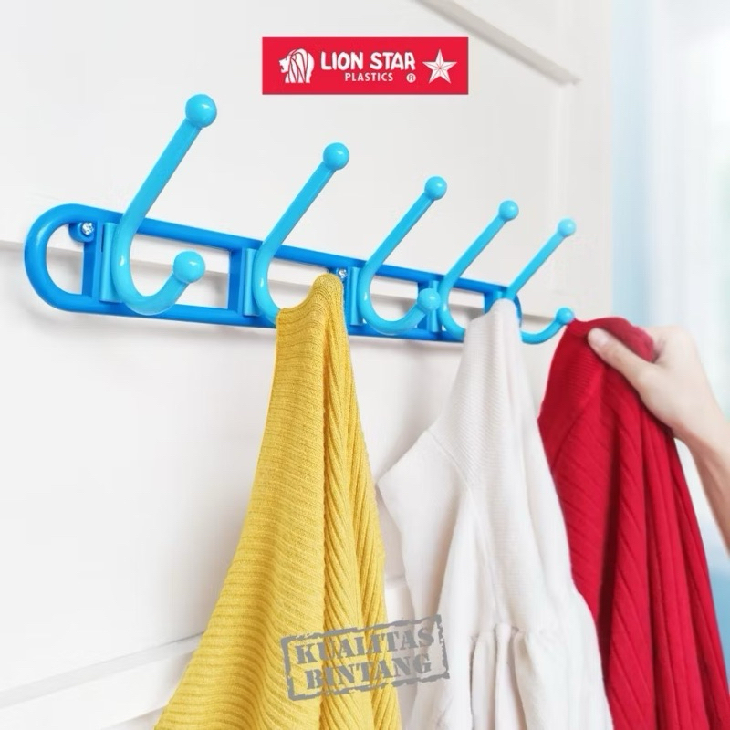 Gantungan baju dinding belakang pintu - kastok lionstar plastik