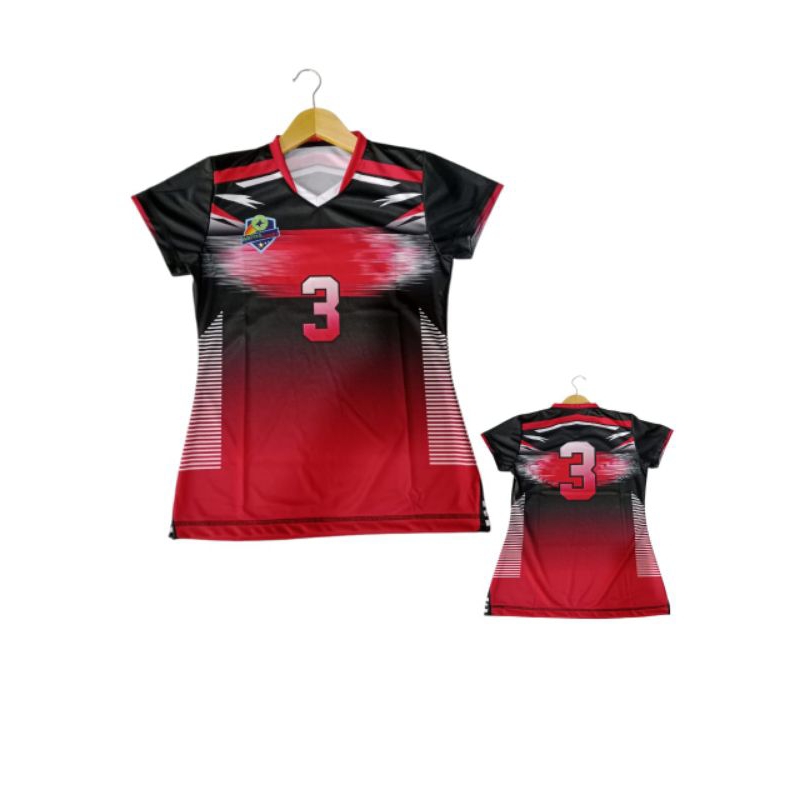 Set kaos voli wanita jersey voli pullprint baju bola