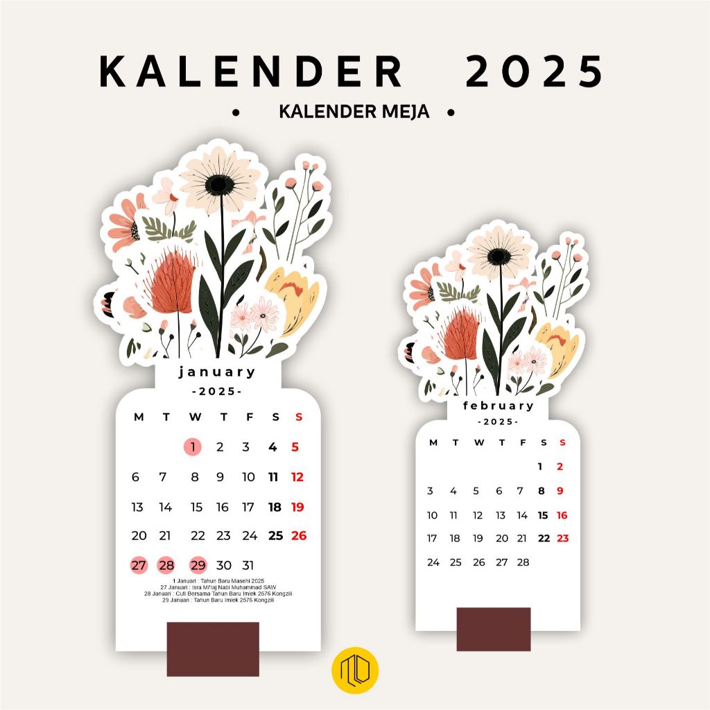 

2025 CALENDAR BLOOMY FLOWERS / KALENDER 2025 AESTHETIC / DESK CALENDAR / KALENDER MEJA BY MEJENGDINDING / KALENDER MOTIF BUNGA / KALENDER CUTTING POLA / KALENDER UNIK 2025