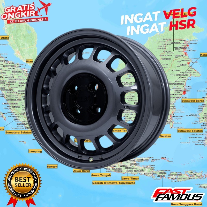 velg hsr BSI r15 baut 4x100 rata body mobil brio ayla calya jazz vios sigra yaris mobilio dll velg h