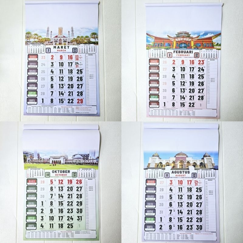 

KALENDER KERJA UKURAN MEDIUM 32 X 48 GAMBAR MASJID KERTAS HVS WARNA TAHUN 2025