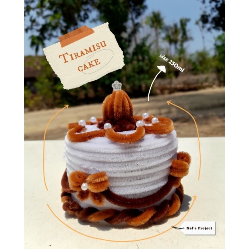Tiramisu Cake Pipe cleaner TERMURAHH/ kue kawat bulu /pajangan/ hiasan meja / souvenir /kado ulangta
