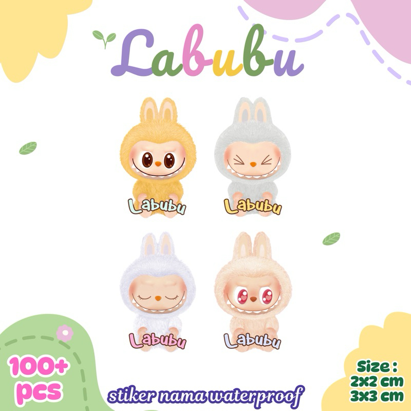 

Stiker Nama Labubu Waterproof | Sticker Labubu Sekolah ATK 100++ pcs