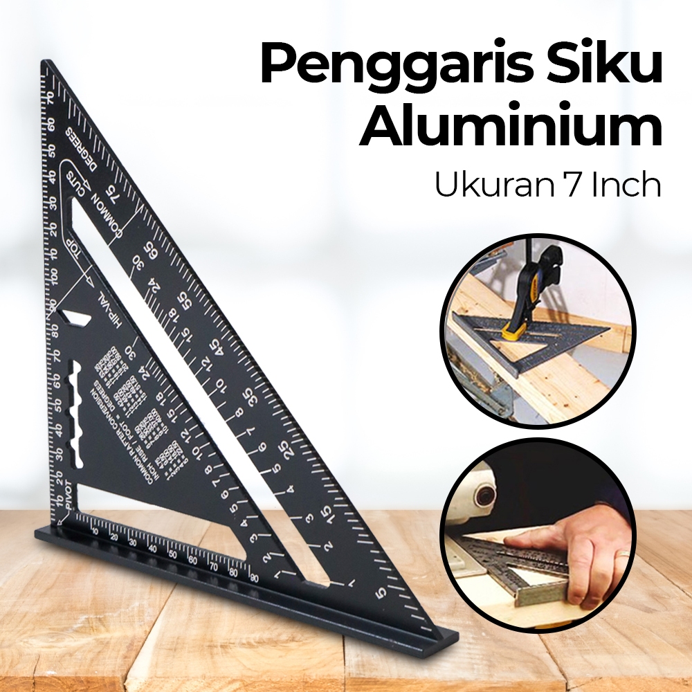 

Penggaris Siku Mistar Triangle Ruler Aluminium 7 Inch Black