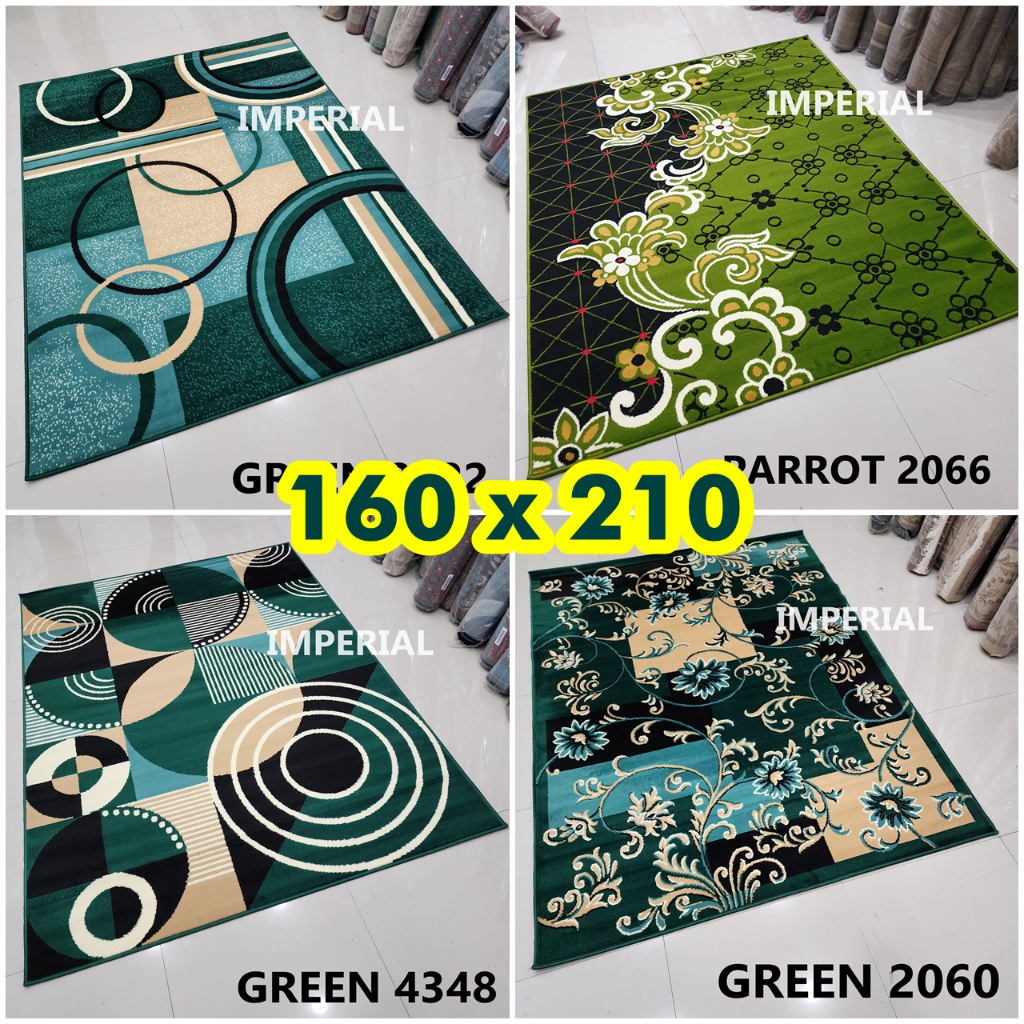 Karpet Permadani MODERNO uk. STANDAR 160 X 210 cm GREEN HIJAU PARROT