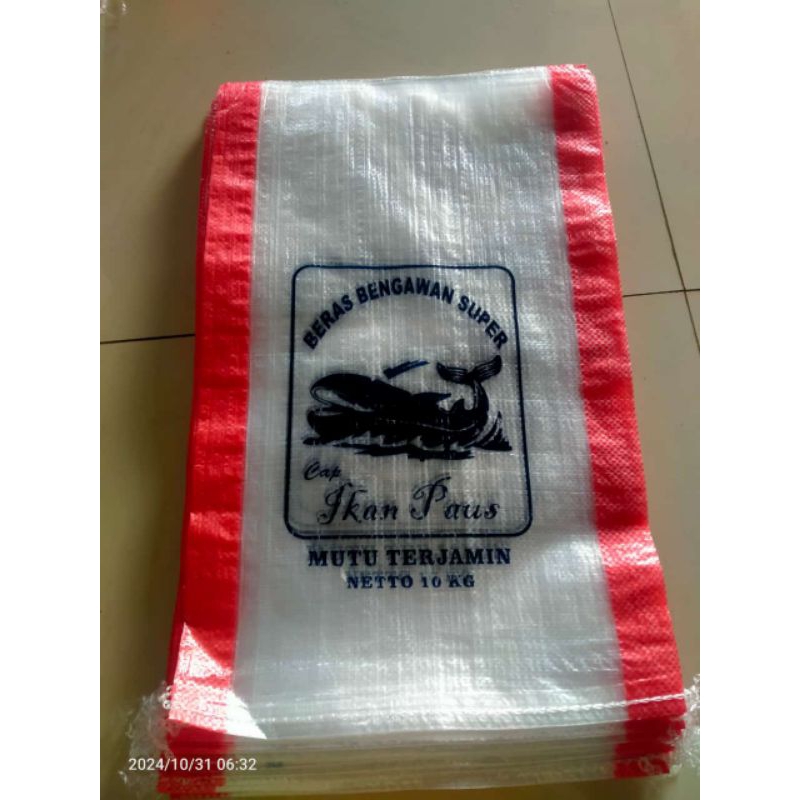 karung beras sablon 25kg dan 10kgbening garis