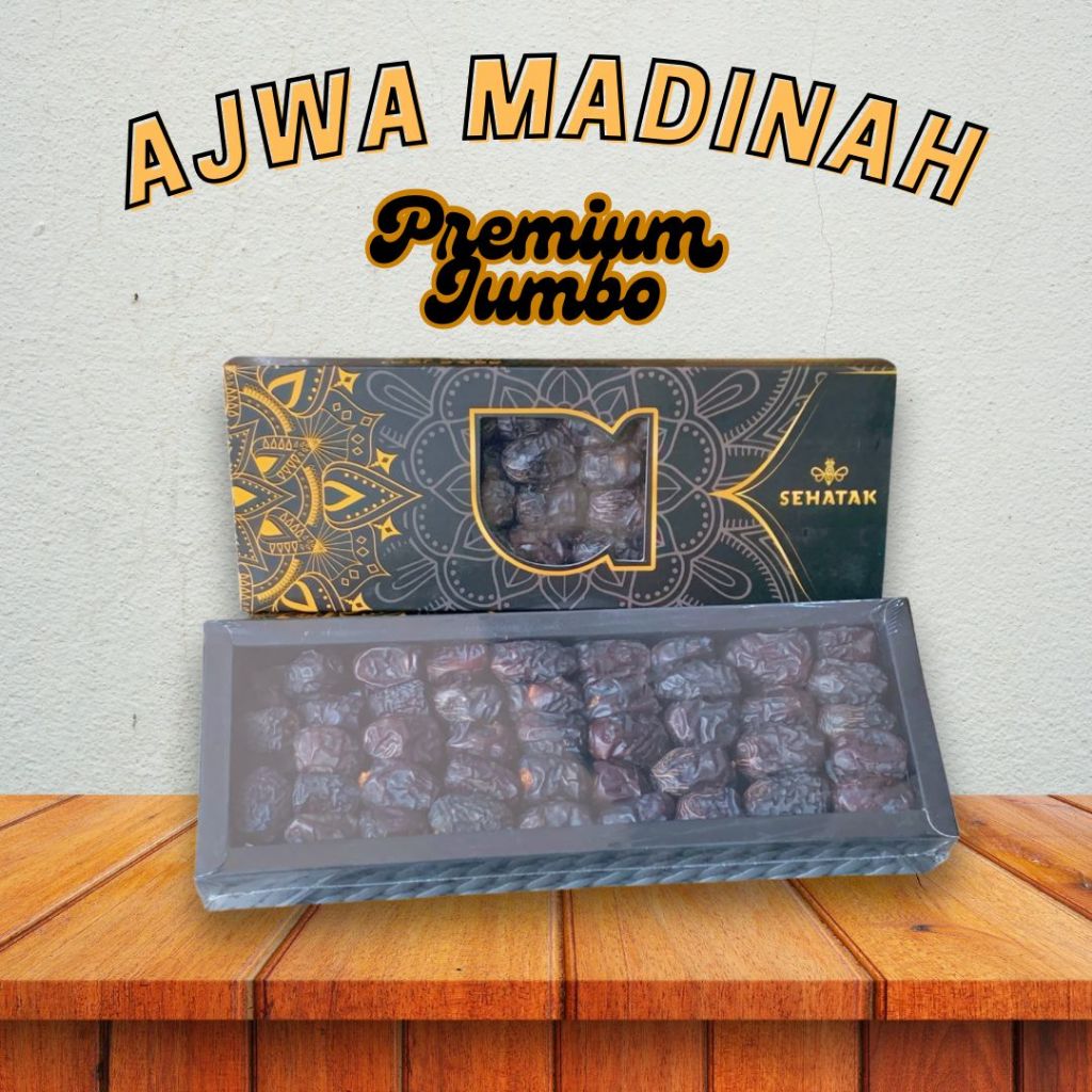 

KURMA AJWA Premium Asli Madinah 500gr Grade A Jumbo Sehatak