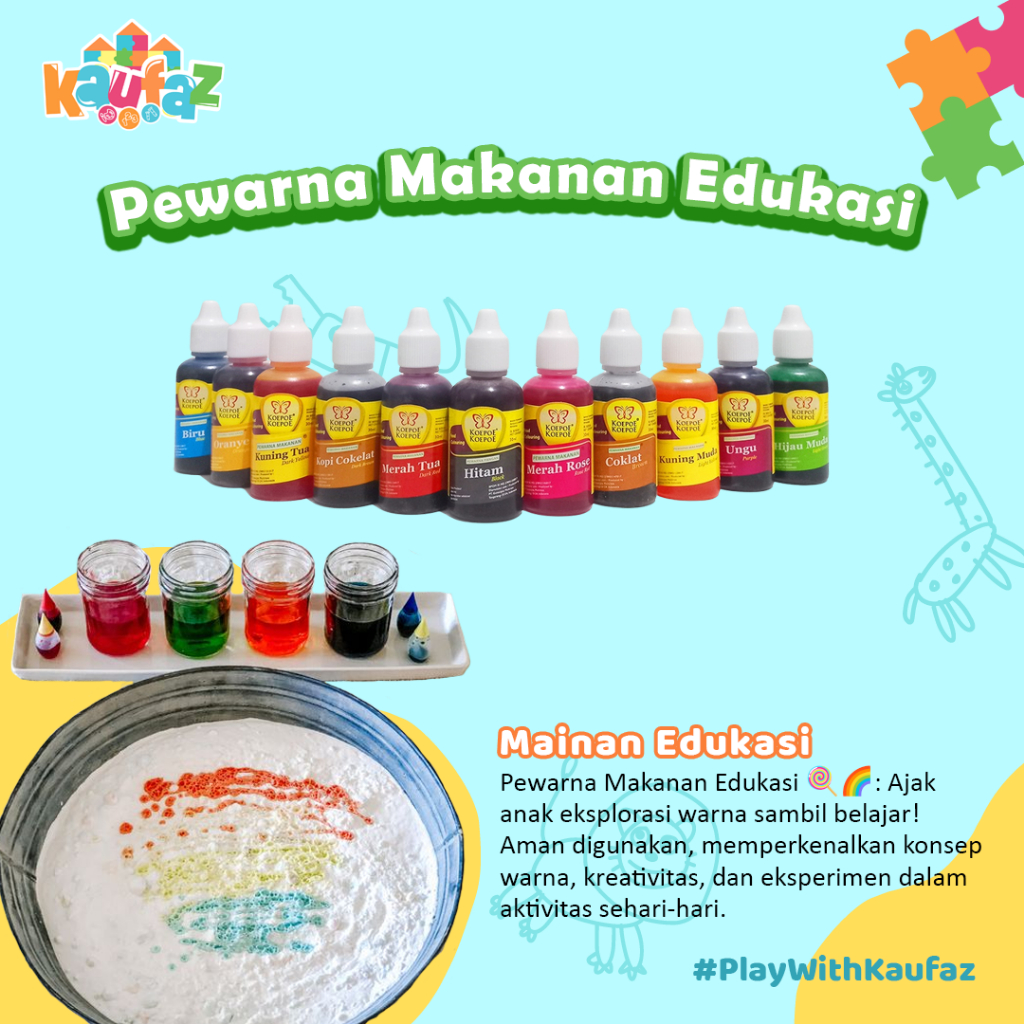 

Pewarna Sains / Pewarna Makanan Untuk Pembelajaran Isi 30ml