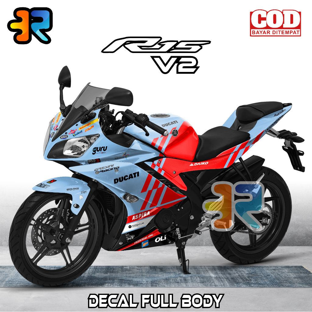 Decal R15 V2 Stiker Full Body Variasi Desain Ducati Gresini The Next