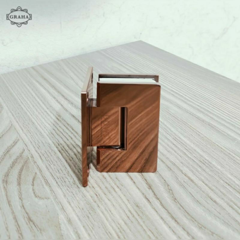 Engsel Pintu Kaca Shower Hinge 41/100 Glass to Wall 90° Rose Gold