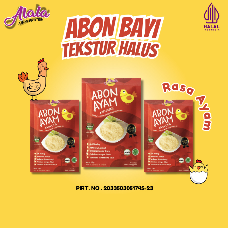 

Abon Alala Bumbu Mpasi Booster Bb Bayi Praktis Tinggi Protein Rasa Ayam Buat Bayi 8 Bulan+